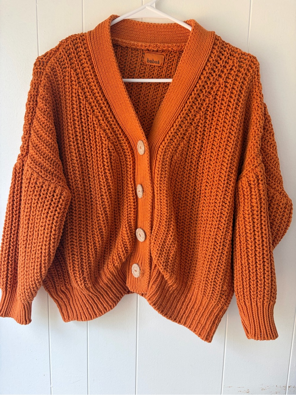 Babaa orange cardigan sweater